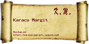 Karacs Margit névjegykártya